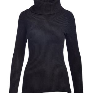 black turtleneck sweater
